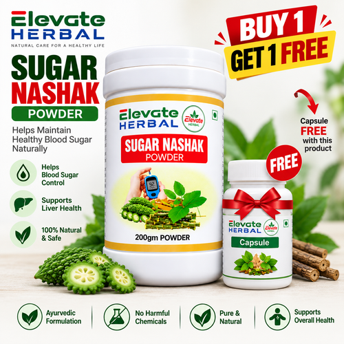 Elevgte Herbal Sugar Nashak Powder – 200gm | Buy 1 Get 1 Free + Capsule Fre